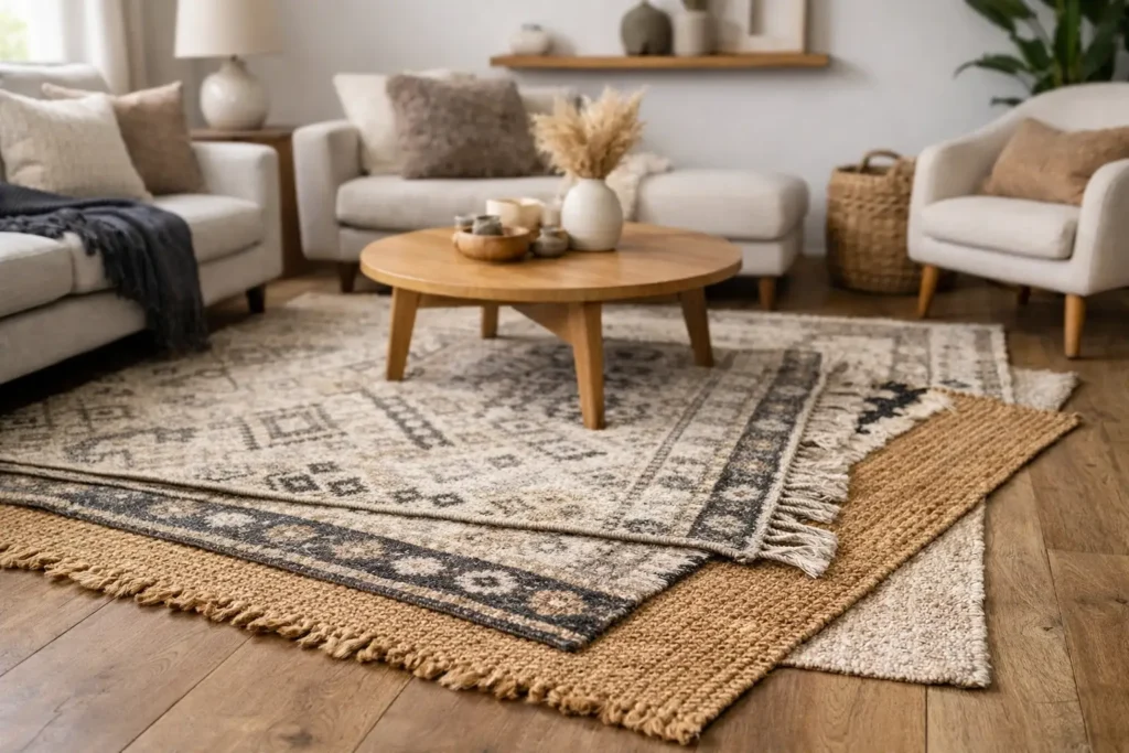 How to Layer Living Room Rugs Well