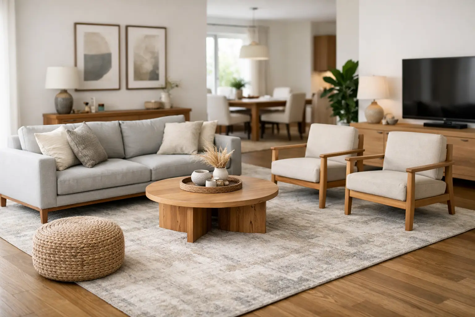 Furniture Layout With Area Rugs That Works