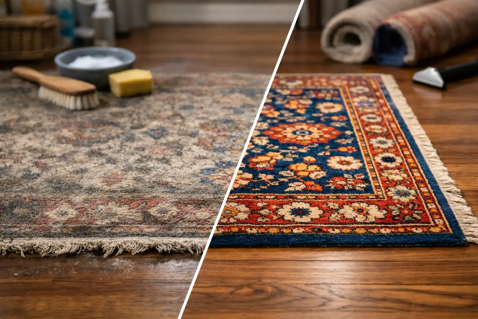 Rug Restoration Before and After Results