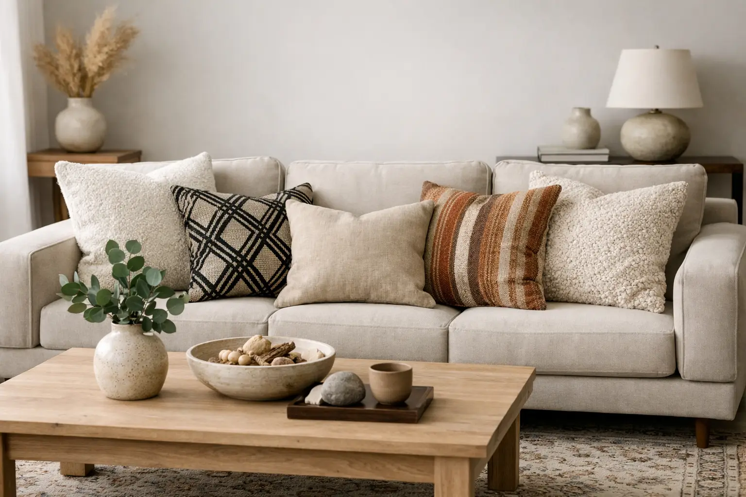 Best Pillows for Neutral Sofas That Look Collected