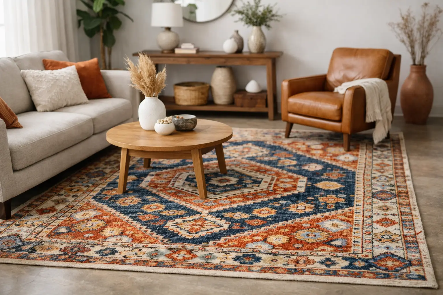 How to Decorate Around a Patterned Rug Well