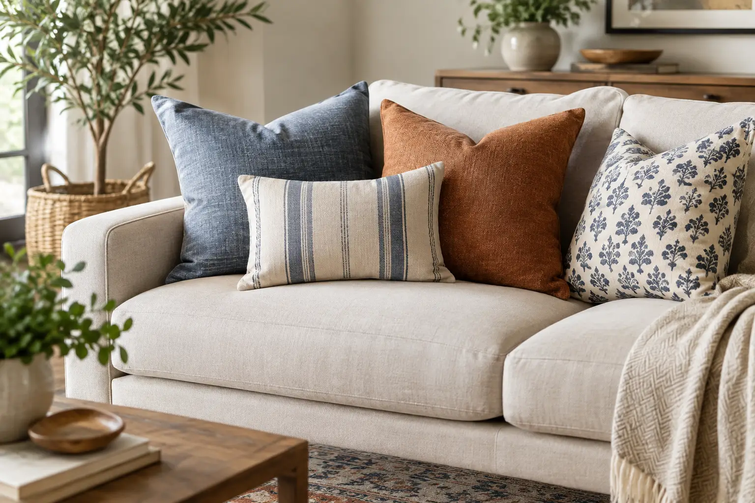 Best Accent Pillows for Sofas That Look Collected