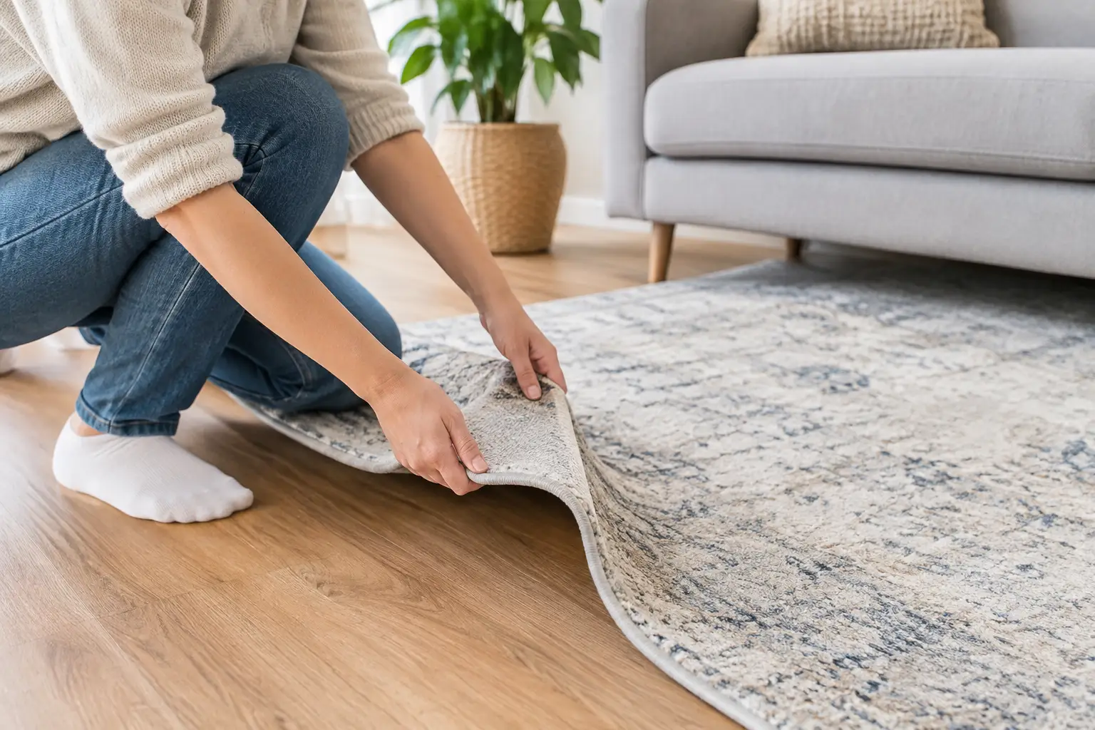 How to Fix Rug Curling Without Damaging It